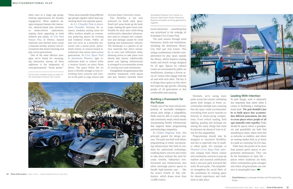 May 2025 Parks and Rec Magazine Dig Studio Multigeneration Article Spread 3