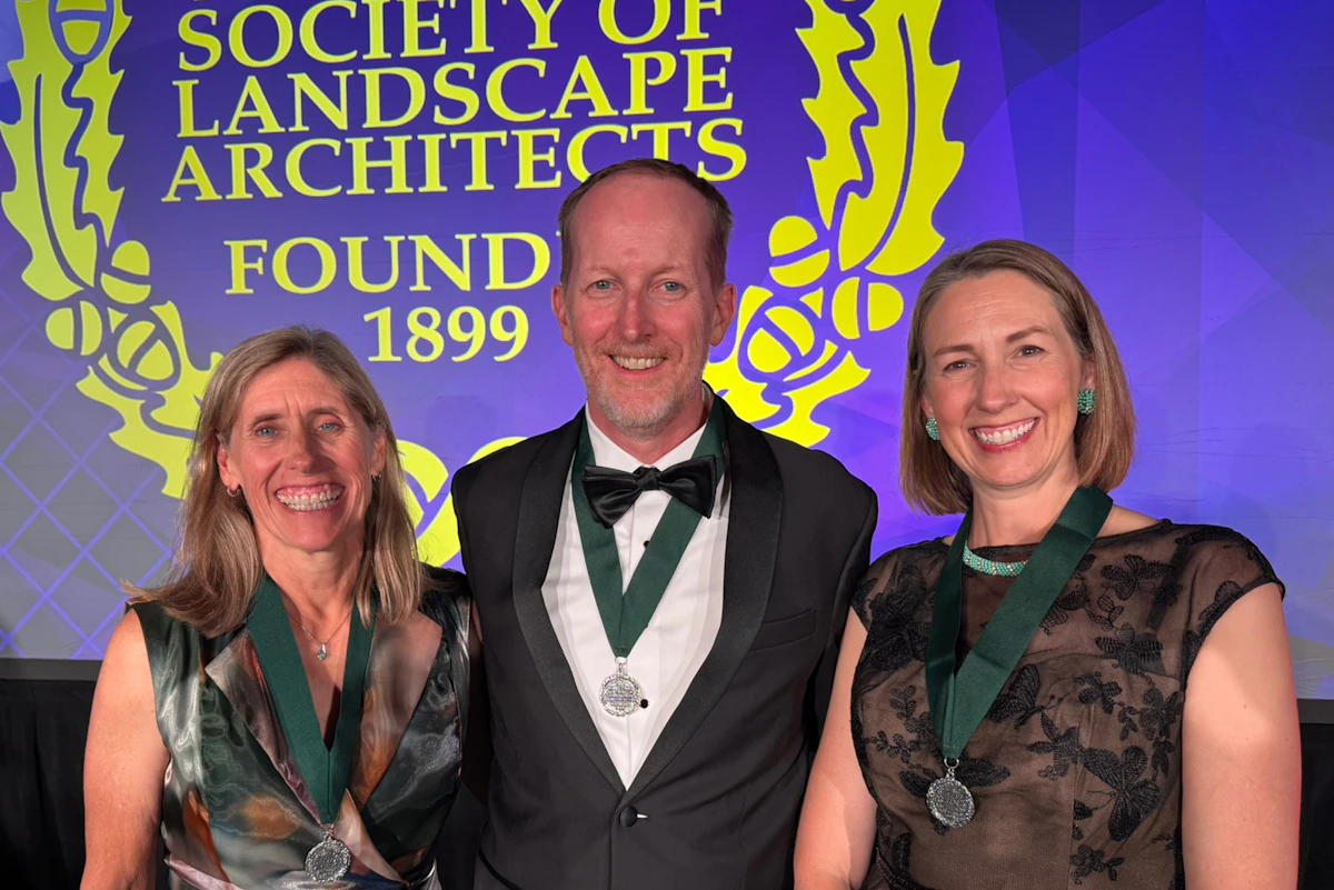 Celebrating Colorado’s 2026 ASLA Fellows: Lori Cockerham Catalano, Jamie Fogle, and Gretchen Wilson.